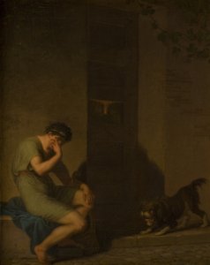 Tibullo che si lamenta fuori dalla porta della sua amata