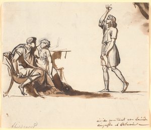 Tre figure in abiti antichi