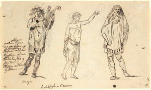 Tre figure maschili. Quella a sinistra somiglia alla figura di Braga sulla pagina precedente da Nicolai Abildgaard