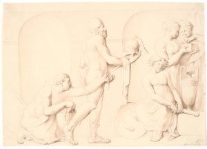 Ulisse scopre Achille tra le figlie di Licomede da Nicolai Abildgaard