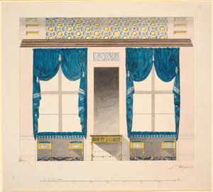 La parete della finestra nel "gabinetto blu" da Nicolai Abildgaard