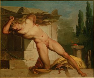 Adrasto si uccide sulla tomba di Atys da Nicolai Abraham Abildgaard