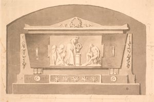 Bozzetto per sarcofago con rilievo per il monumento funebre di Gandil nel cimitero di Assistens da Nicolai Dajon