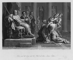 Ester davanti ad Assuero, Ester V, 3 da Nicolas (after) Poussin