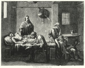 Eudemida detta il suo testamento (incisione) da Nicolas (after) Poussin