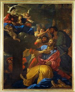 Apparition de la Vierge a Saint Jaques le Majeur - la Vergine appare a San Giacomo il Vecchio;1629-1630 ... da Nicolas (attr.to) Poussin