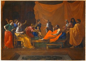Moise enfant foulant aux pieds la couronne de Pharaon - Mosè bambino che calpesta la corona del Faraone ... da Nicolas (attr.to) Poussin