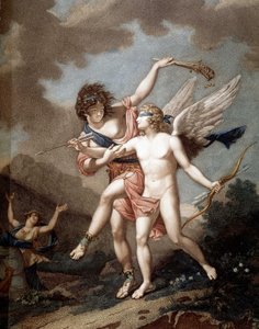 Amore guidato dalla follia da Nicolas Andre (after) Monsiau