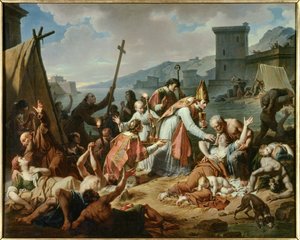 Devozione di Monsignor de Belsunce durante la peste del 1720 a Marsiglia da Nicolas Andre Monsiau