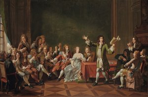 Molière legge Tartuffe a casa di Ninon de Lenclos