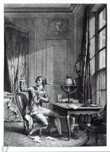 St. Preux riceve il ritratto di Julie, illustrazione da 