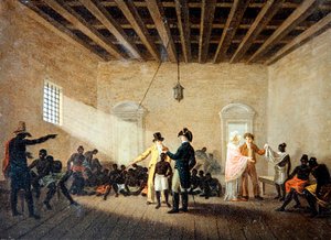 Un interno con mercanti di schiavi da Nicolas Antoine Taunay