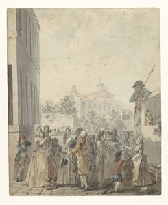 Teatro dei burattini in una piazza
