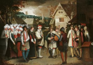 Una processione di nozze attraverso una città da Nicolas Baullery