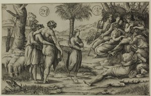 Giuseppe che spiega i suoi sogni da Nicolas Beatrizet