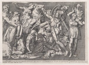 Speculum Romanae Magnificentiae: Battaglia delle Amazzoni, 1559 da Nicolas Beatrizet