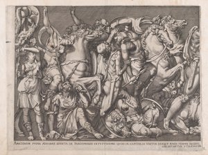 Speculum Romanae Magnificentiae: Battaglia delle Amazzoni, 1559 da Nicolas Beatrizet