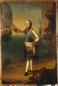 Ritratto del granduca Pavel Petrovich (1754-1801, Paolo I di Russia) in uniforme da ammiraglio - Dipinto di Nicolas Benjamin Delapierre (1739-1802)