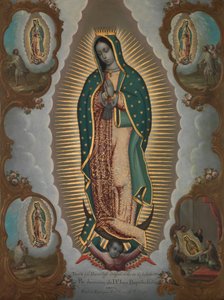 La Vergine di Guadalupe con le quattro apparizioni da Nicolás Enríquez