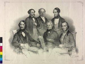 Tableau con immagini di Henry Wilhelm Ernst famoso violinista da Nicolas Eustache Maurin
