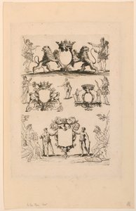 Progetto per stemma, da "Livre de Cartouches" da Nicolas Guerard