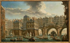 Parigi, giostra dei barcaioli tra Pont Notre-Dame e Pont au Change da Nicolas and Jean Baptiste Raguenet