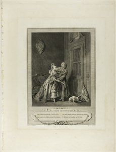 Chiamata inattesa, da Monument du Costume Physique et Moral de la fin du Dix-huitième siècle da Nicolas Joseph Voyez
