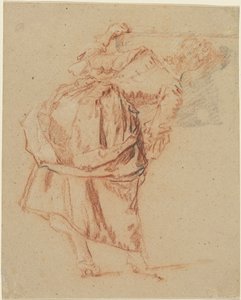 Una giovane donna che si guarda allo specchio da Nicolas Lancret