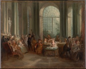 Concerto nella sala ovale del castello di Pierre Crozat a Montmorency da Nicolas Lancret