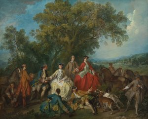 Picnic dopo la caccia da Nicolas Lancret
