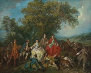 Picnic dopo la caccia da Nicolas Lancret