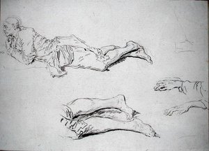 Studio di un uomo sdraiato a terra da Nicolas Lancret