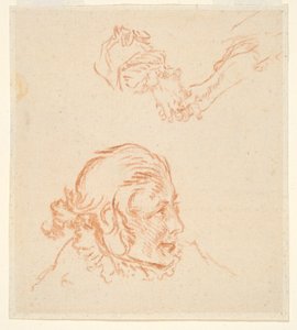 Due studi: Ritratto di un attore e Studio delle mani da Nicolas Lancret