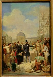 Studio per Napoleone III (1808-73) in visita ai lavori del Louvre, 1854