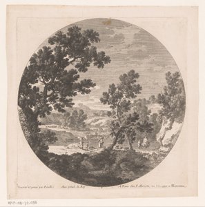 Paesaggio con pastori lungo un fiume da Nicolas Perelle