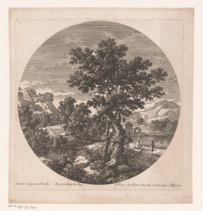 Paesaggio con due uomini vicino a un lago da Nicolas Perelle