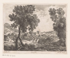 Paesaggio con due passeggiatori