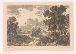 Paesaggio fluviale con quattro figure da Nicolas Perelle