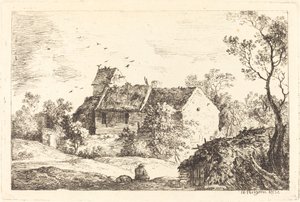 Casa con colombaia in un paesaggio collinare da Nicolas Perignon