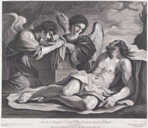Angeli in lutto sul Cristo morto da Nicolas Pitau