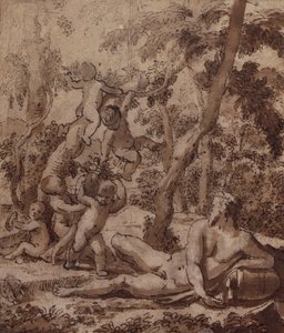Un Paesaggio Boschivo con un Dio del Fiume e Putti