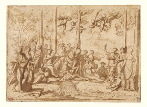 Apollo e le Muse sul Monte Parnaso da Nicolas Poussin