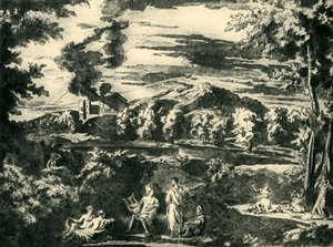 Paesaggio con Orfeo ed Euridice, metà del XVII secolo, 1943 da Nicolas Poussin