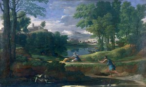 Paesaggio con un uomo ucciso da un serpente, c.1648