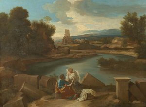 Paesaggio della Campagna romana, con Matteo e l