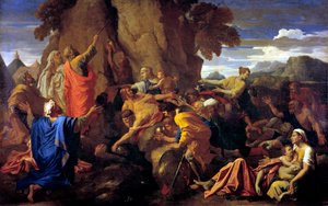 Mosè che colpisce la roccia da Nicolas Poussin