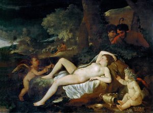 Venere a riposo con Cupido, ca 1624