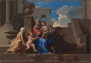 La Sacra Famiglia sui gradini da Nicolas Poussin