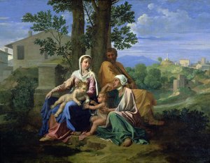 La Sacra Famiglia con SS. Giovanni, Elisabetta e il Bambino Giovanni Battista da Nicolas Poussin