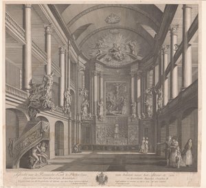 Interno della chiesa di Santa Rosalia a Rotterdam da Nicolas Ransonnette